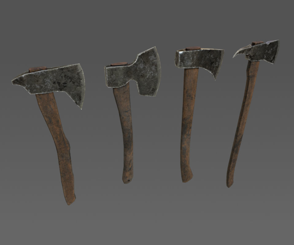 Next Gen AAA Axe Set - game ready Low-poly 3D model_4