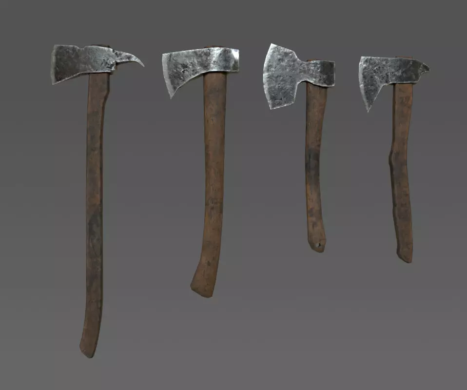 Next Gen AAA Axe Set - game ready Low-poly 3D model_0