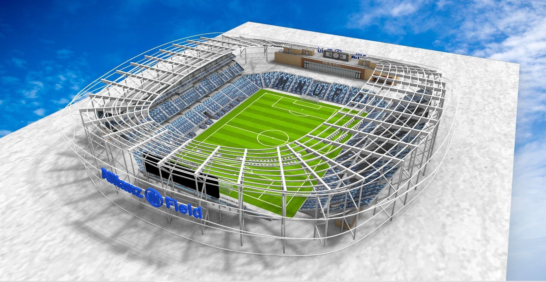 Allianz Field Stadium Low-poly 3D model_46