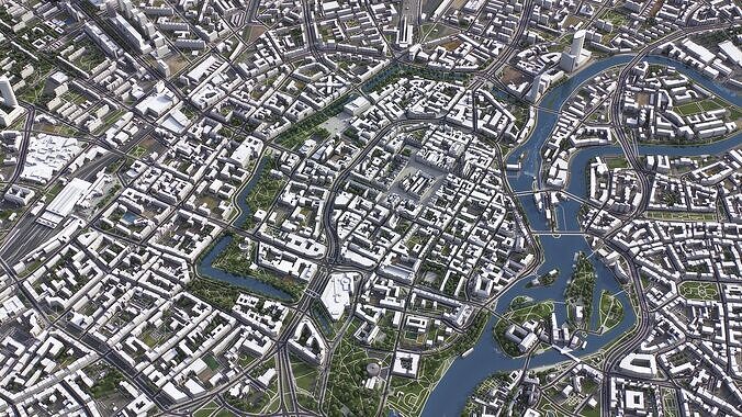 Wroclaw - 3D City Model Low-poly 3D model 5
