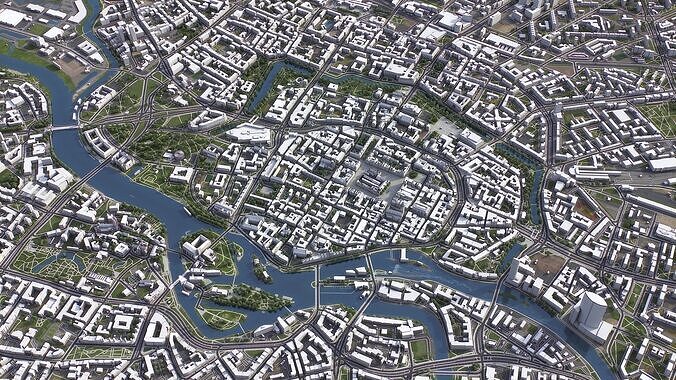 Wroclaw - 3D City Model Low-poly 3D model 4