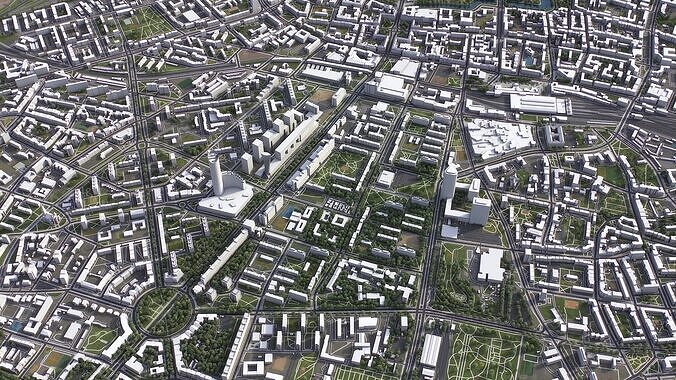 Wroclaw - 3D City Model Low-poly 3D model 7