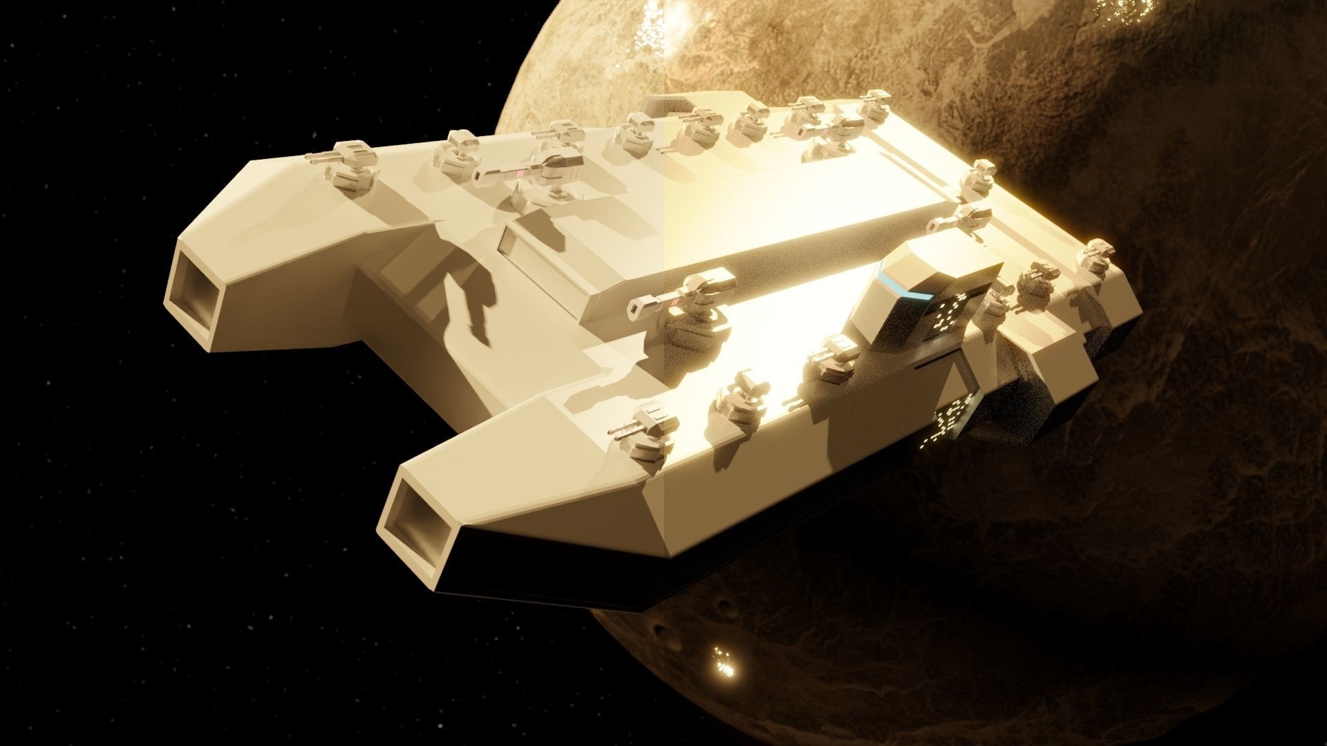 Warship Freedom Free low-poly 3D model_8