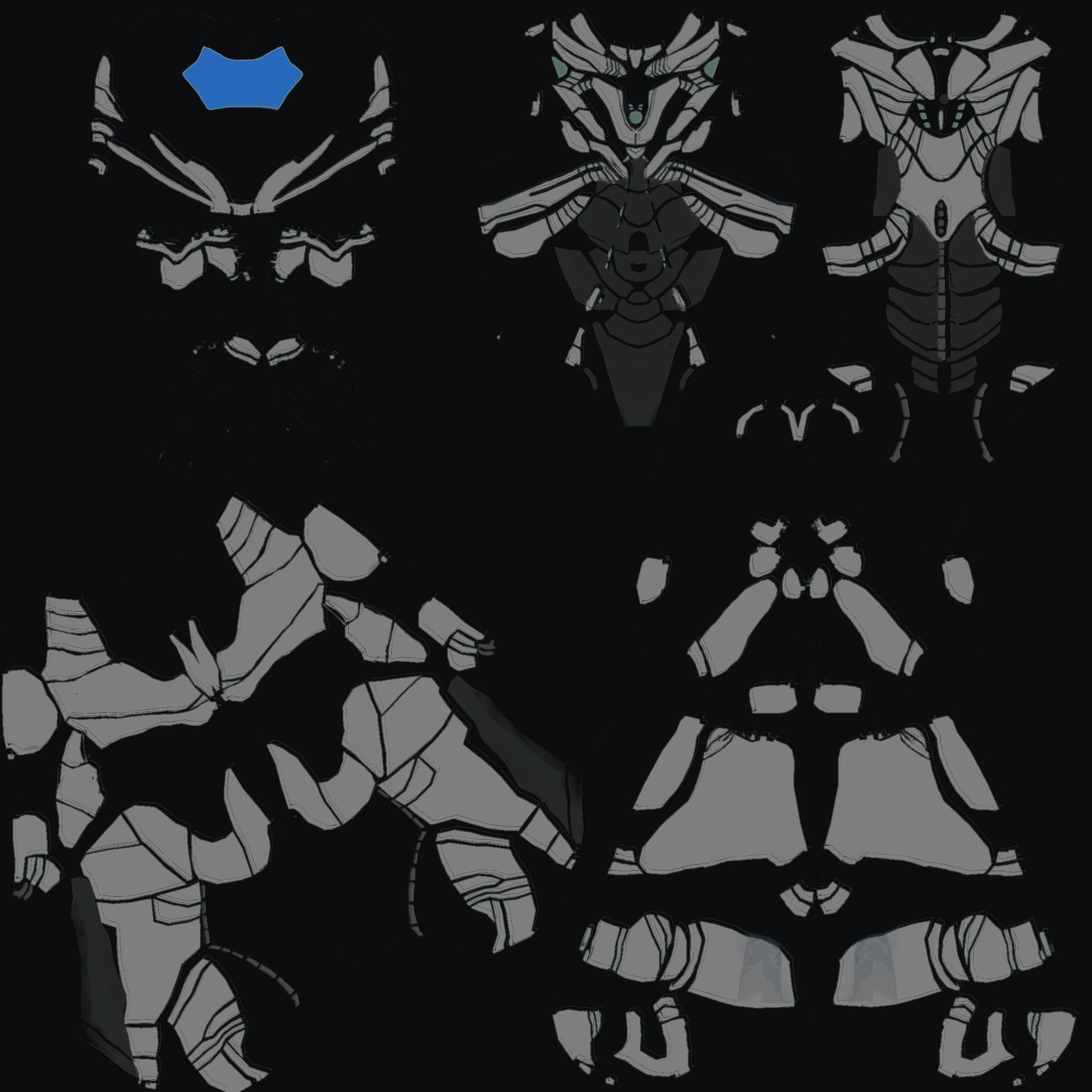 Futuristic Cyborg Nano Suit Character Low-poly 3D model_6