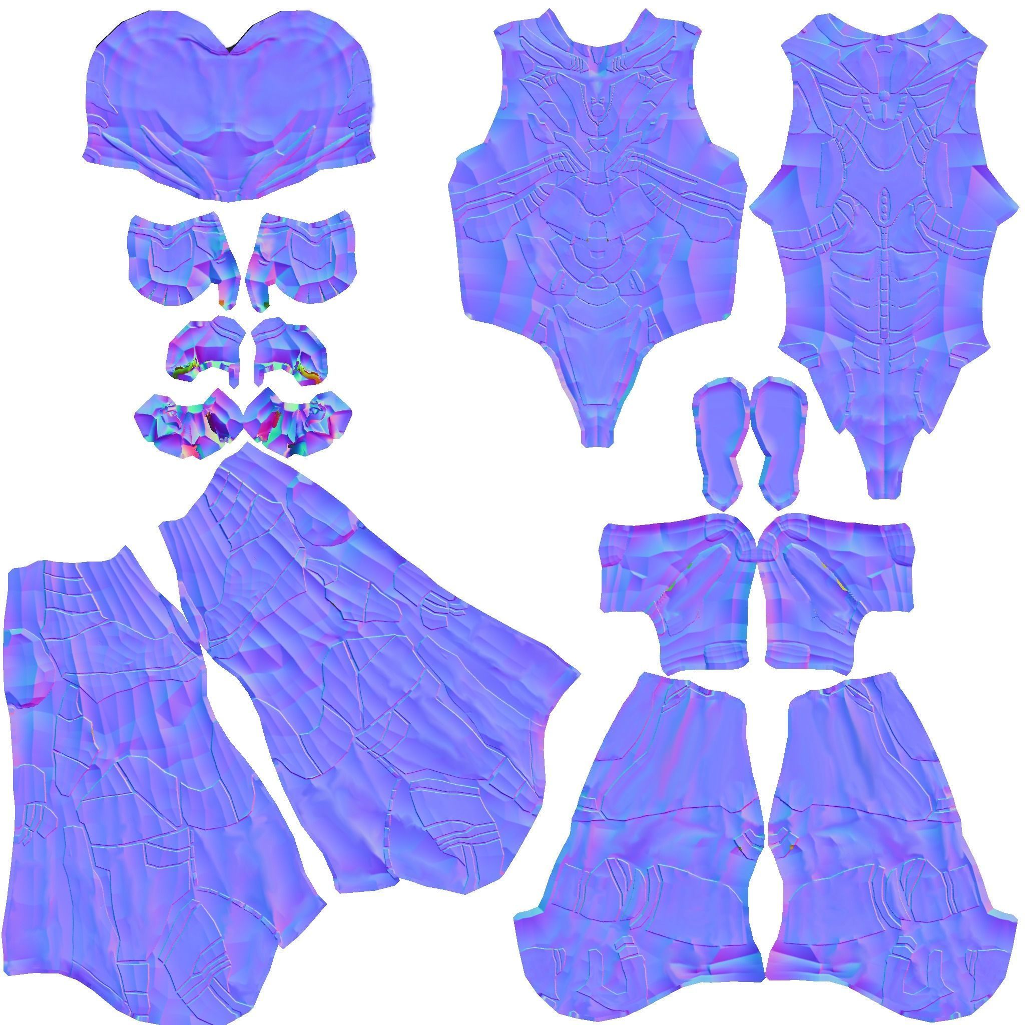 Futuristic Cyborg Nano Suit Character Low-poly 3D model_4