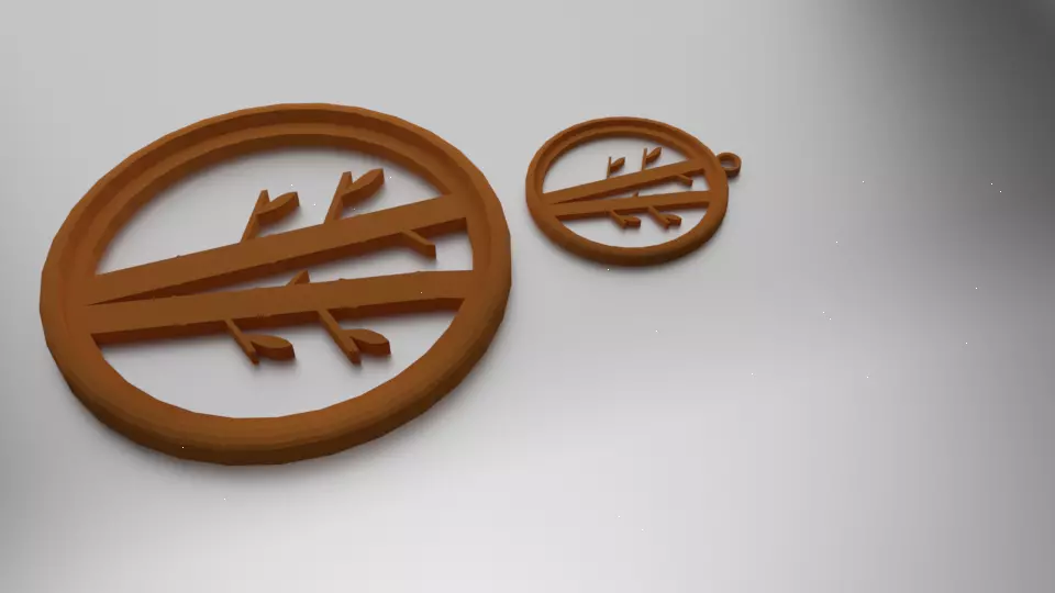 Glass Coaster bamboo and Pendant 3D print model_0