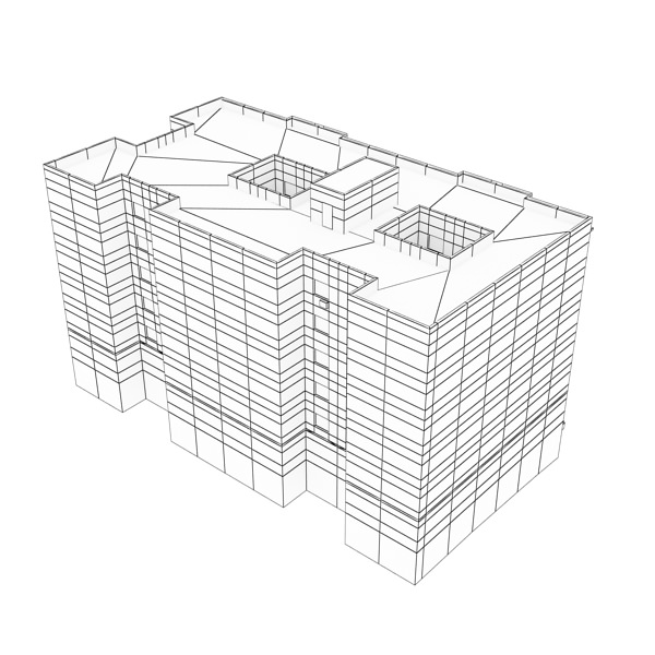 Building apartment Low-poly 3D model_14