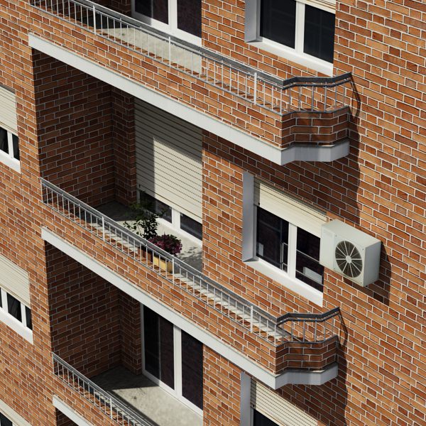 Building apartment Low-poly 3D model_7