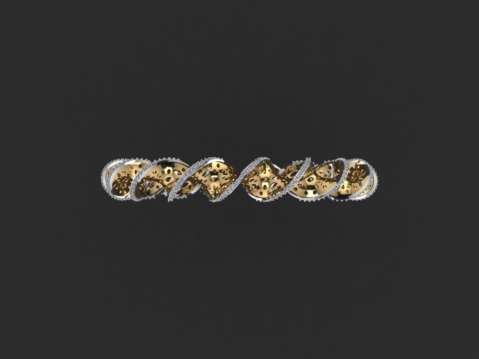 Twisted Bangle 3D print model_1