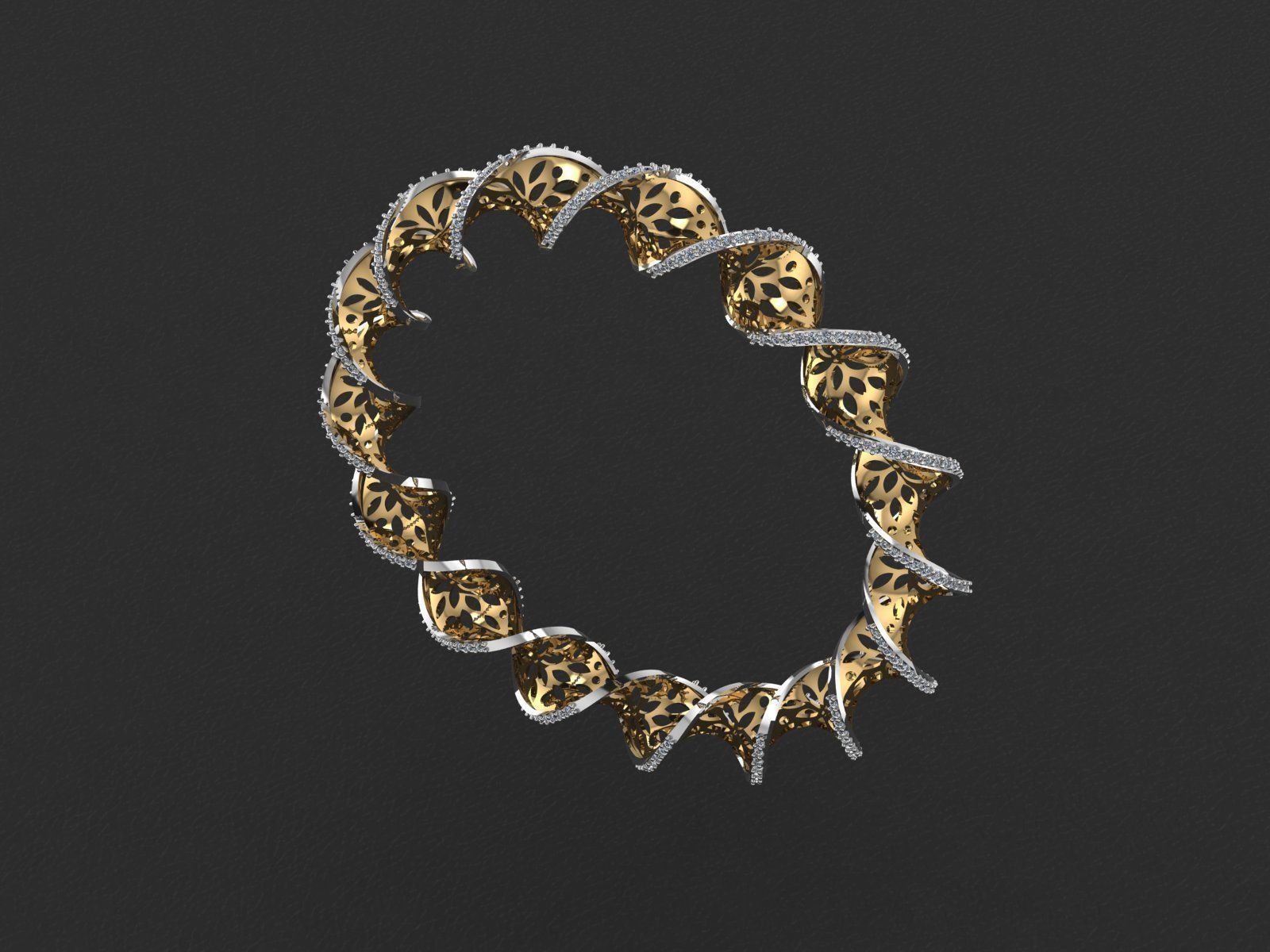 Twisted Bangle 3D print model_2