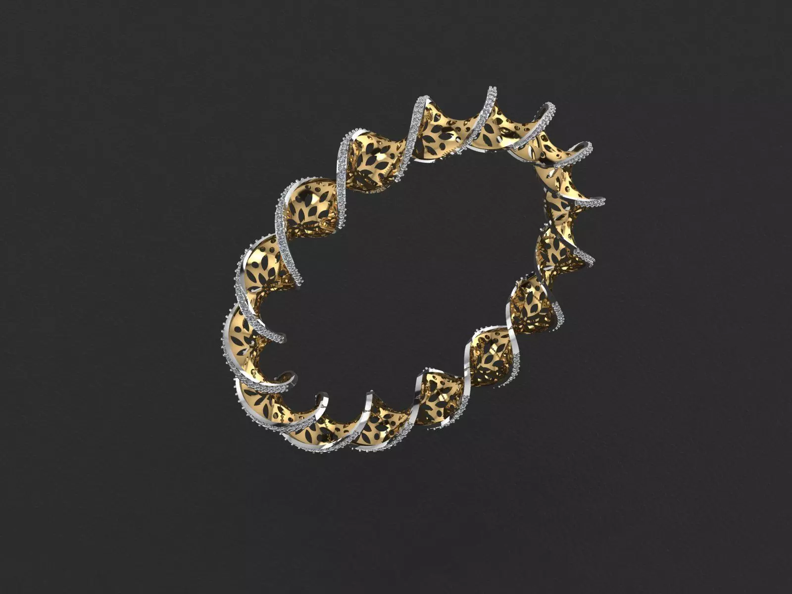 Twisted Bangle 3D print model_0