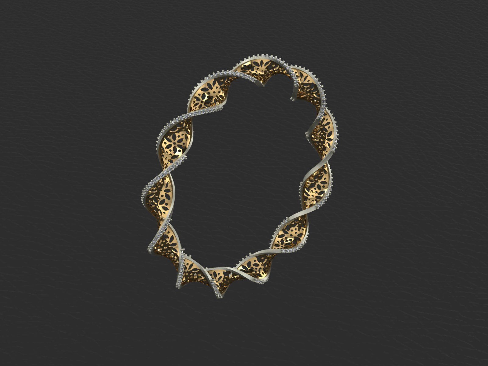 Twisted Bangle 3D print model_3