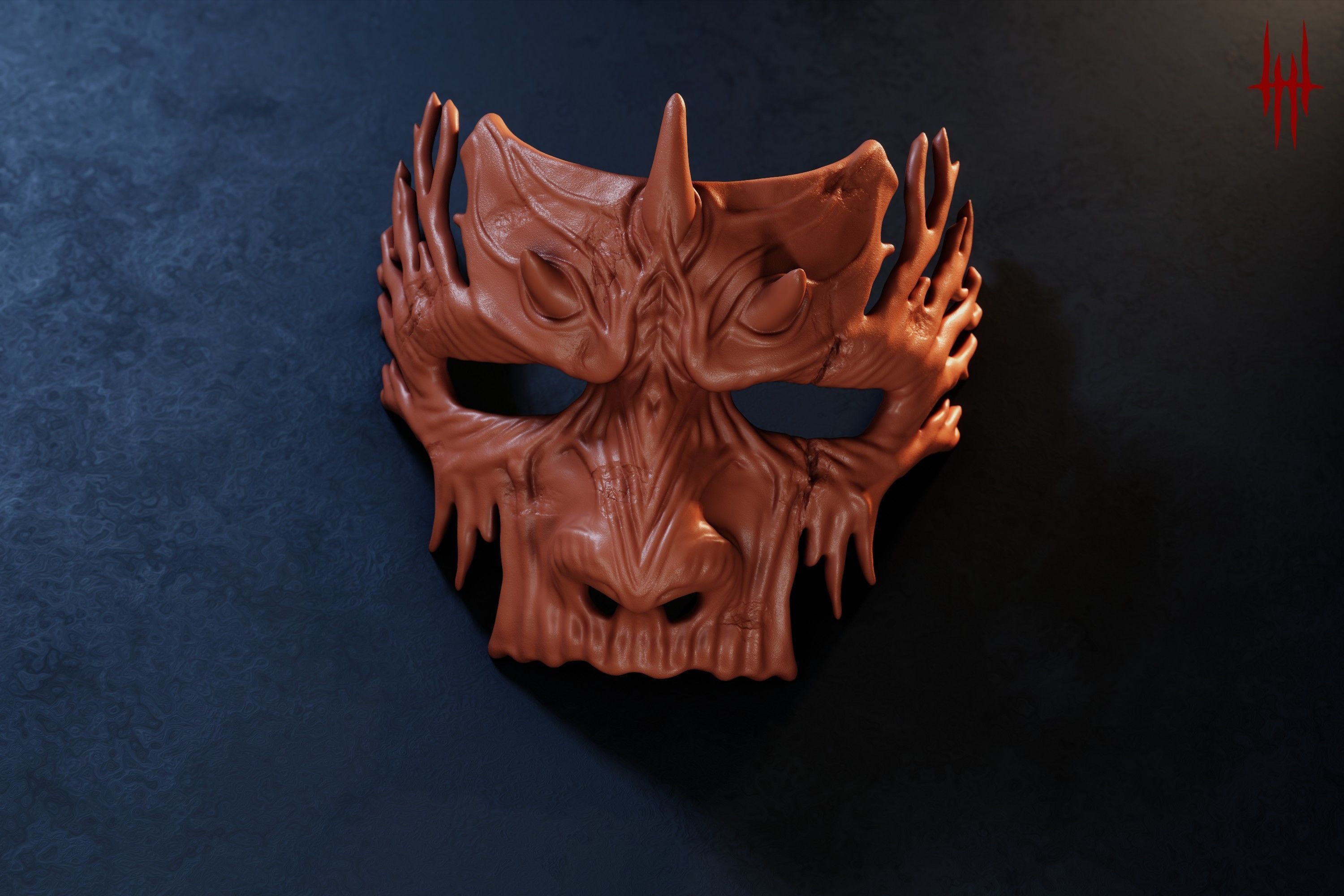Dark Fantasy Demon Mask 3D print model_7