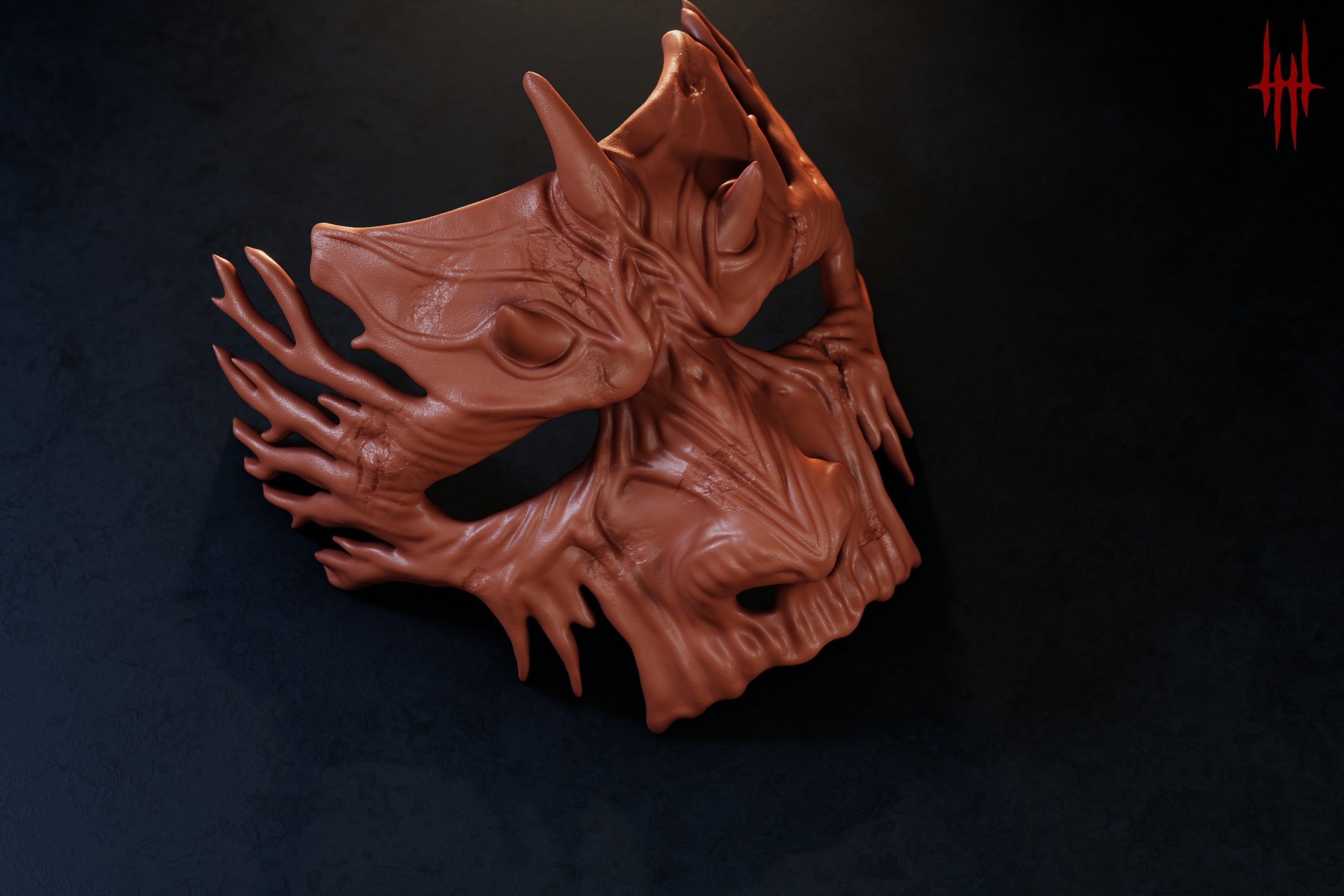 Dark Fantasy Demon Mask 3D print model_5