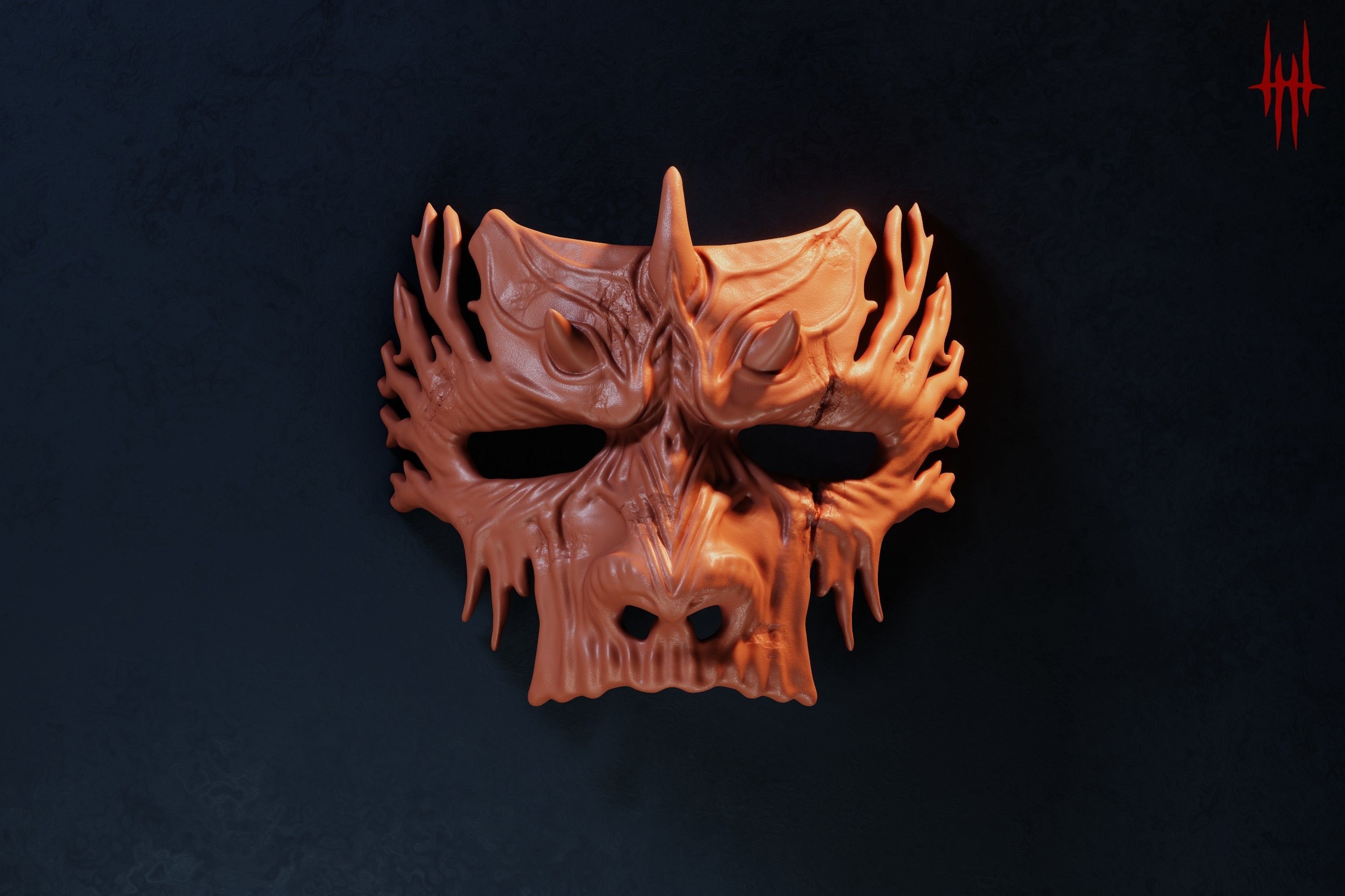 Dark Fantasy Demon Mask 3D print model_2