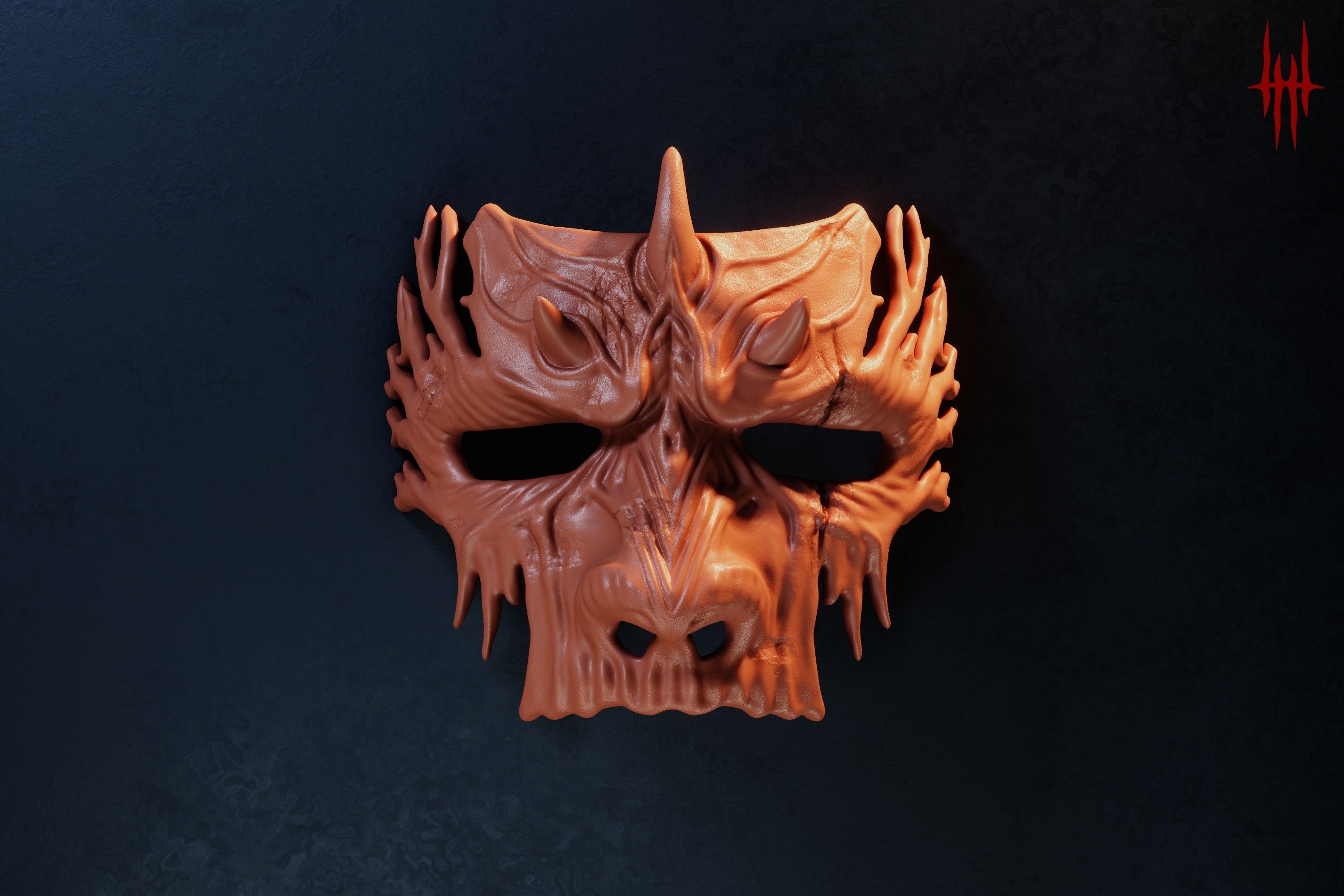 Dark Fantasy Demon Mask 3D print model_11