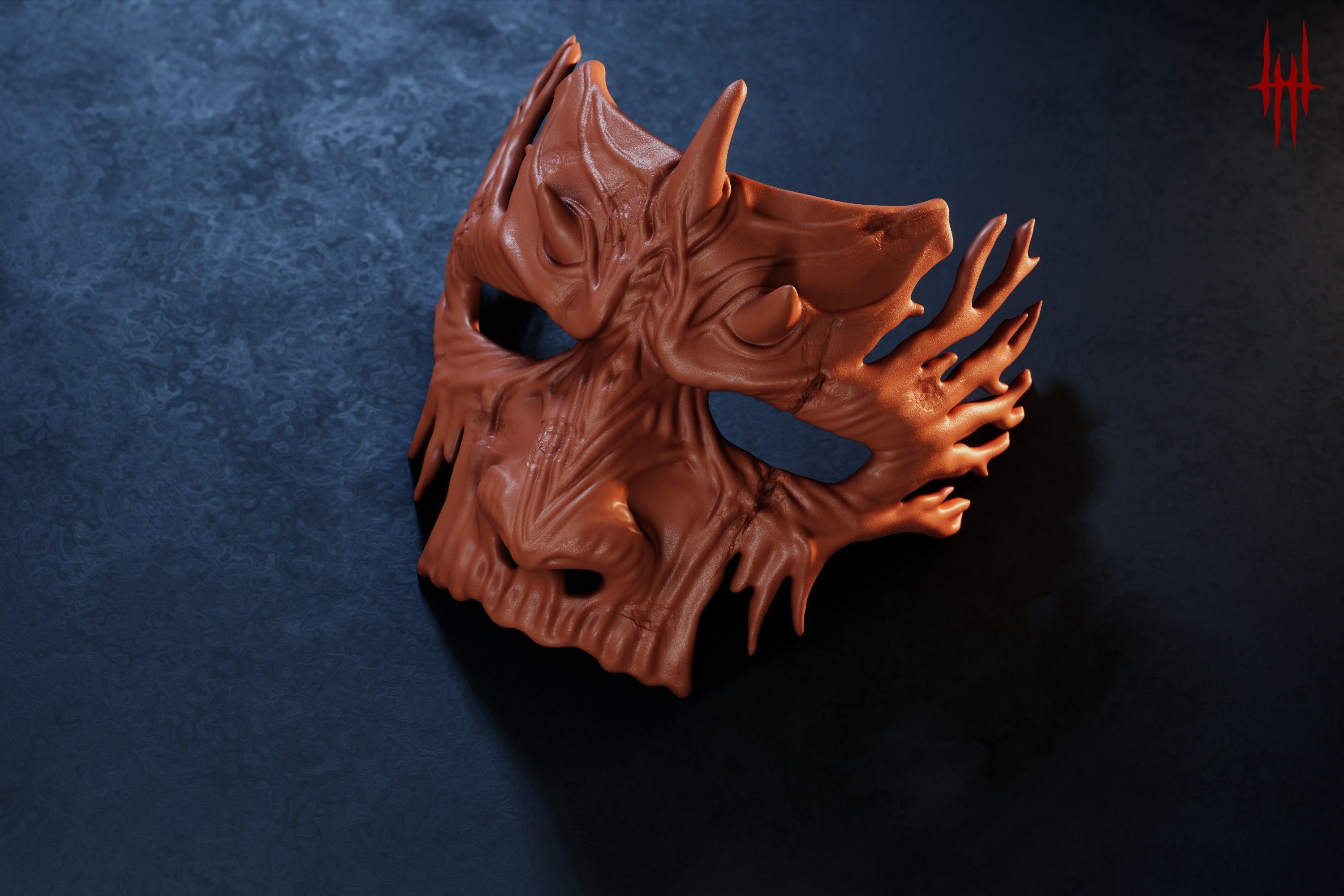Dark Fantasy Demon Mask 3D print model_4