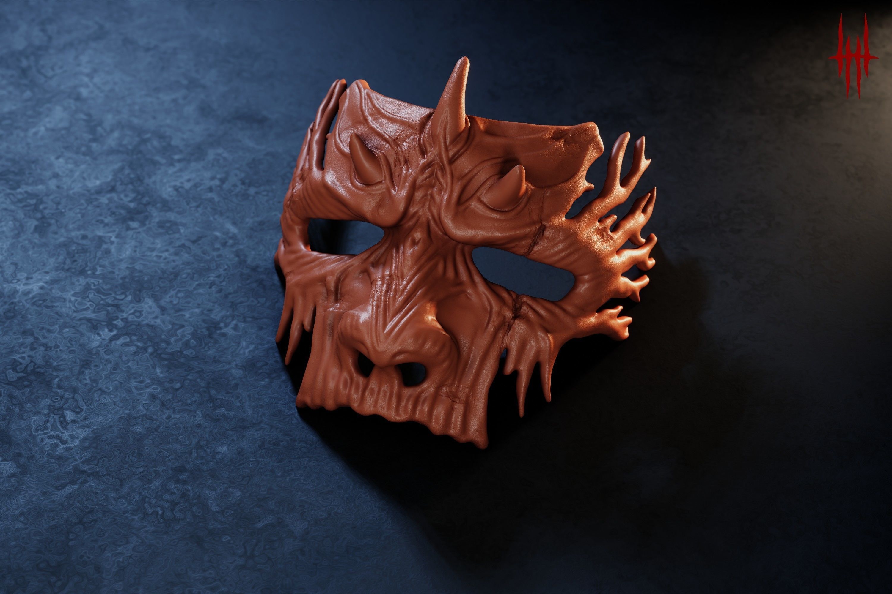 Dark Fantasy Demon Mask 3D print model_10