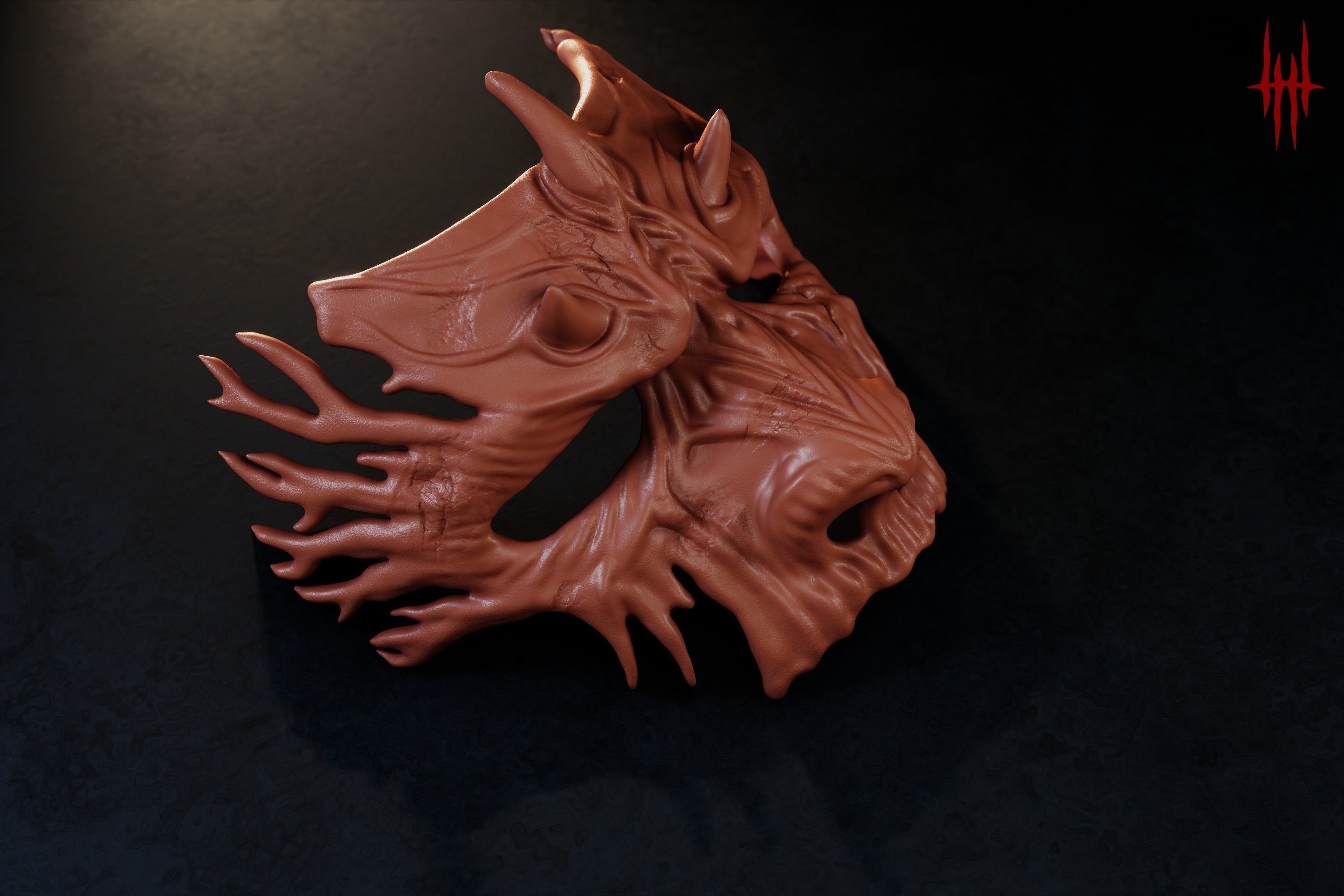 Dark Fantasy Demon Mask 3D print model_6