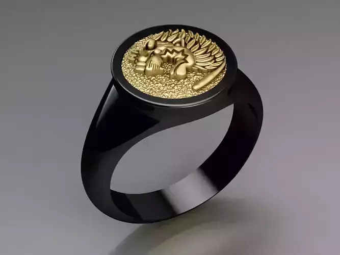 Lion Signet Solid Rings in EU Sizes