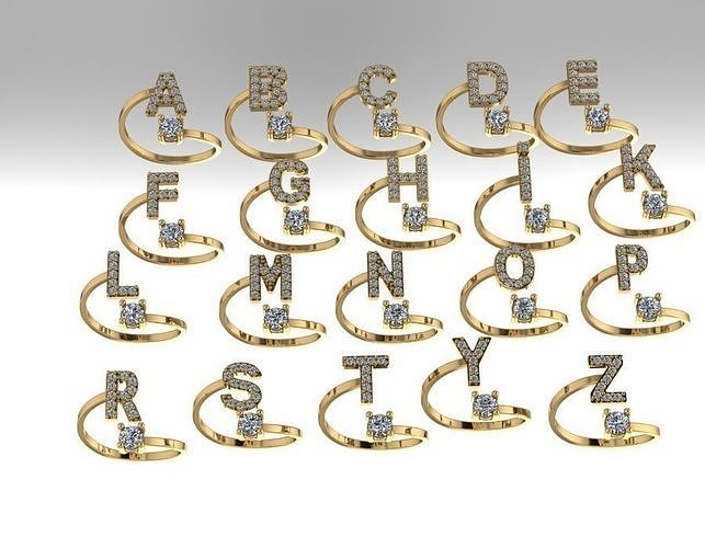 036 rings a-z 3D print model