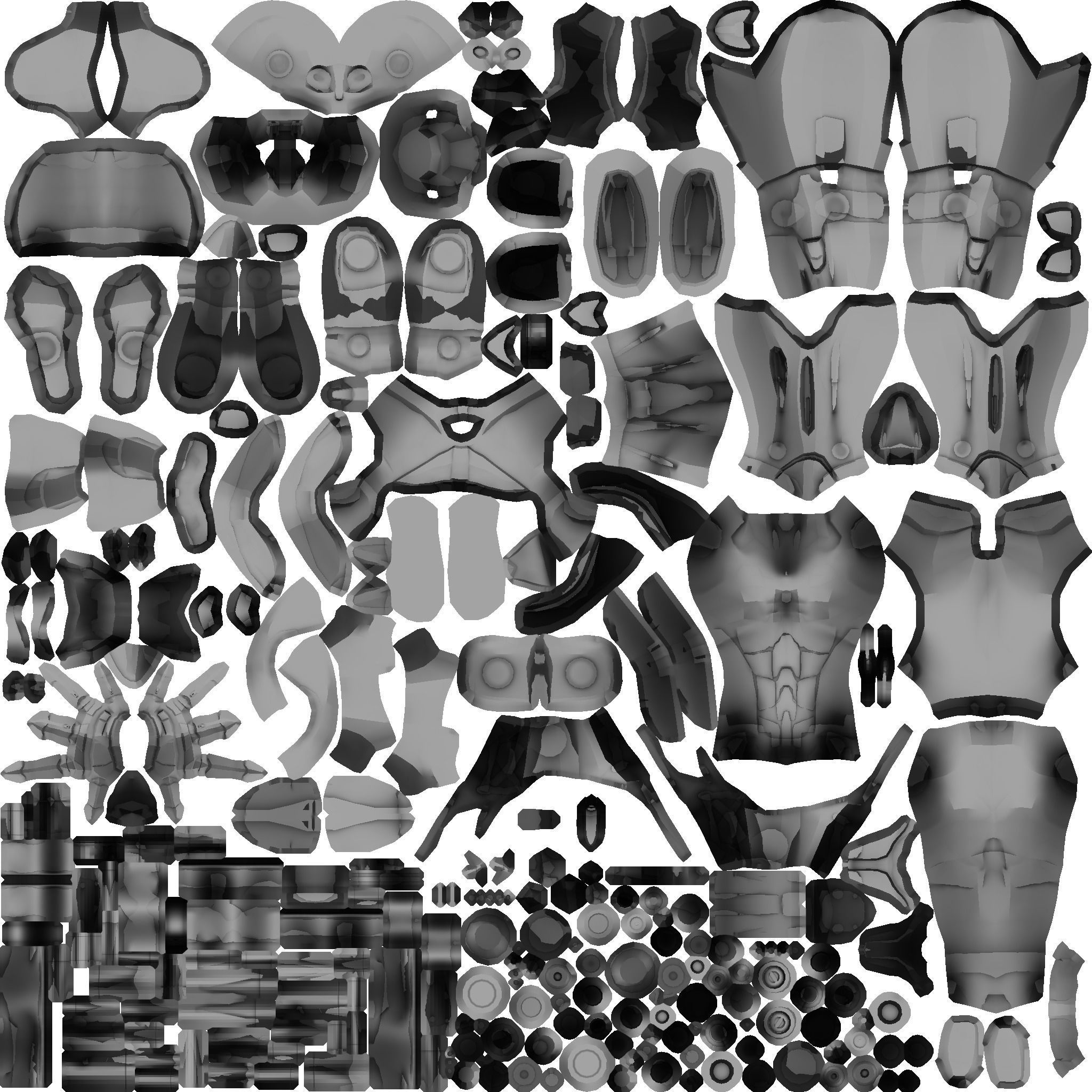 Robo Skeleton Cyborg Full Character Low-poly 3D model_7