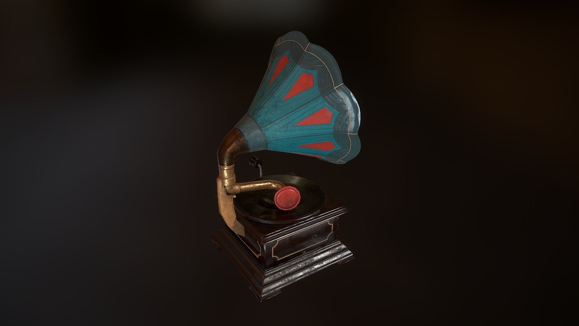 gramophone Low-poly 3D model_5