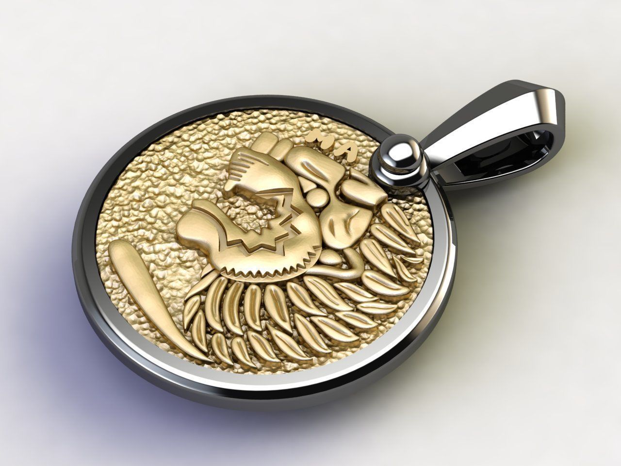 Lion Amulet 3D print model_2