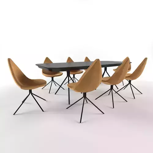 Boconcept Ottawa table and chair 3D model