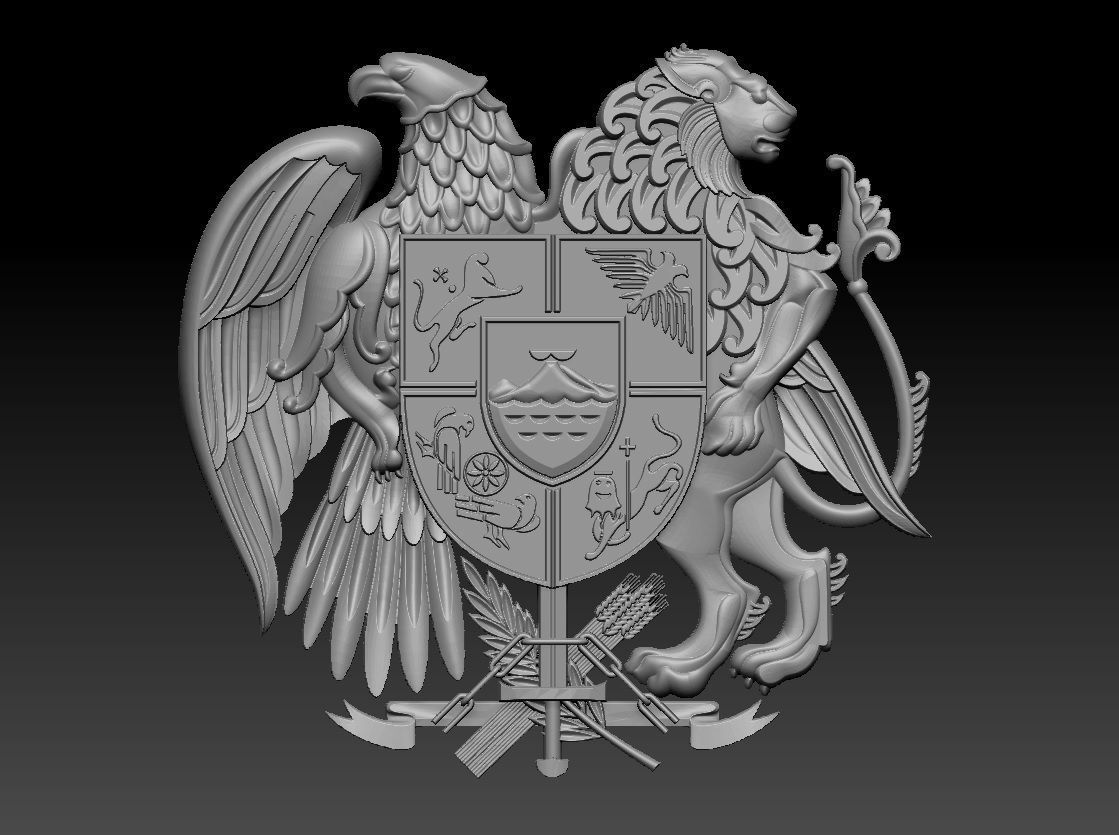 Armenian coat of arms 3D model 3D printable animated | CGTrader