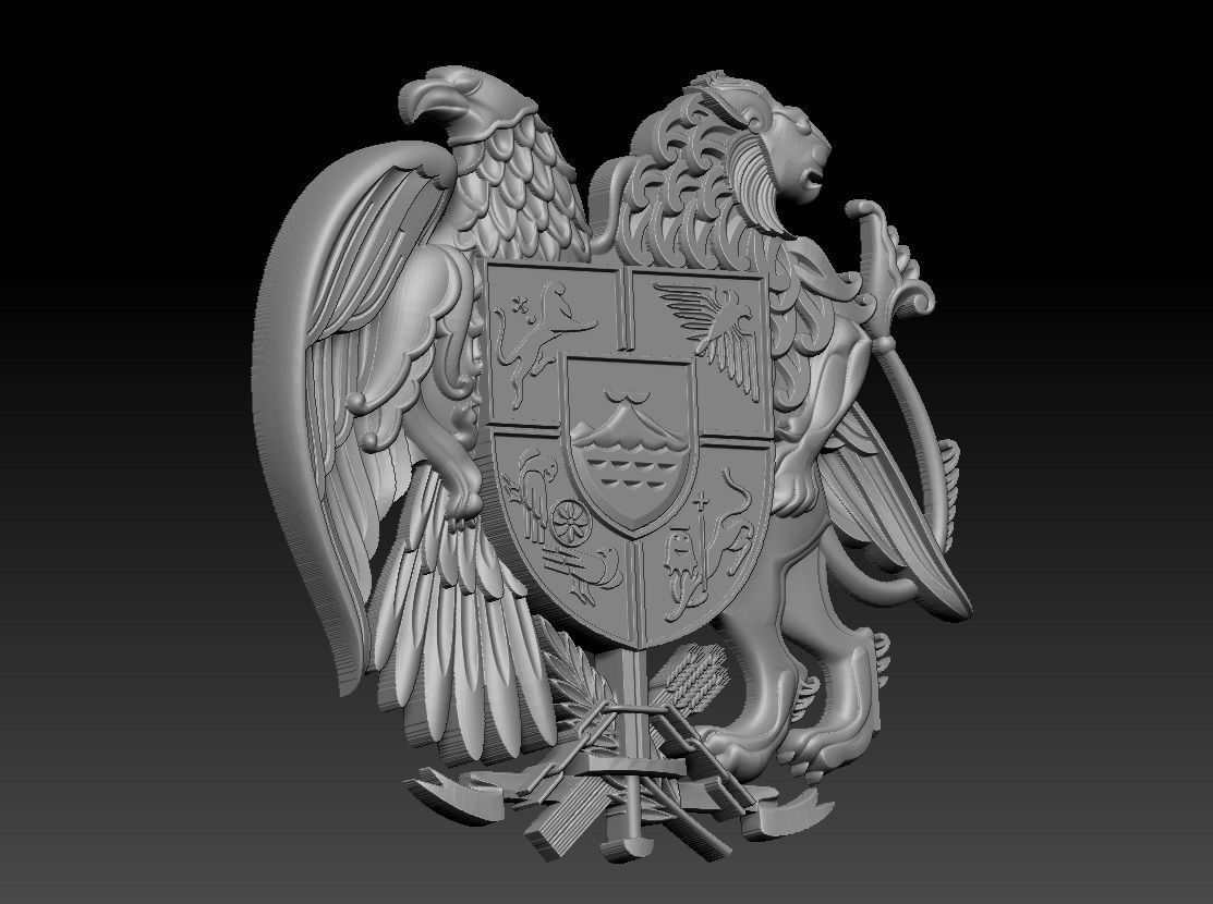 Armenian coat of arms 3D model 3D printable animated | CGTrader