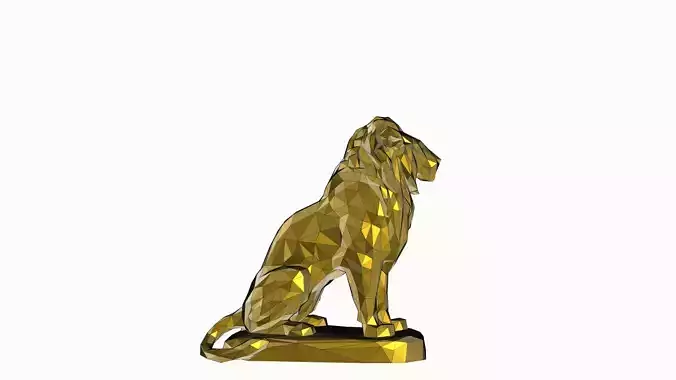 Lion Low Poly Triangulated