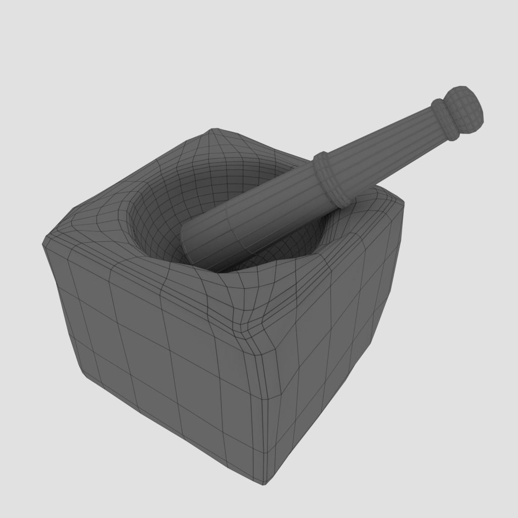 Traditional Rice Stone Pounder - Lumpang Batu Low-poly 3D model_1