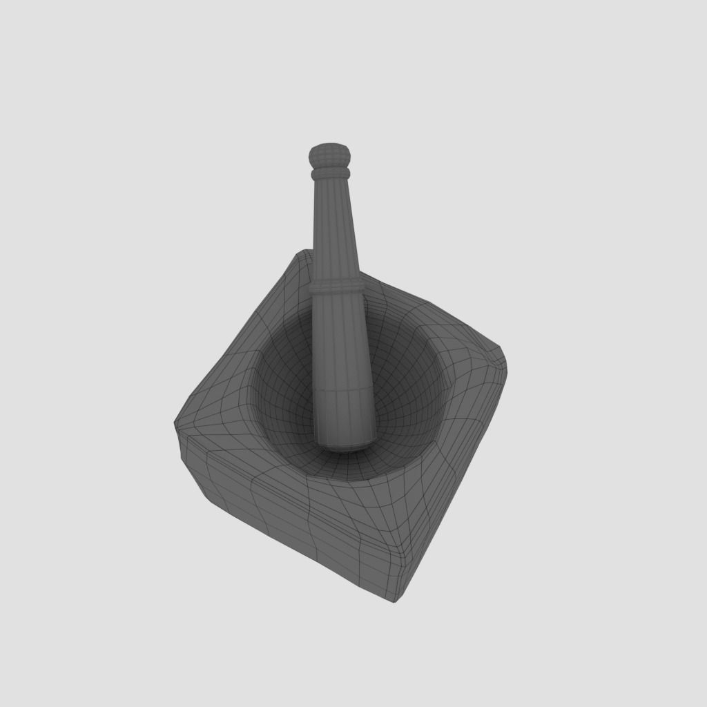 Traditional Rice Stone Pounder - Lumpang Batu Low-poly 3D model_2