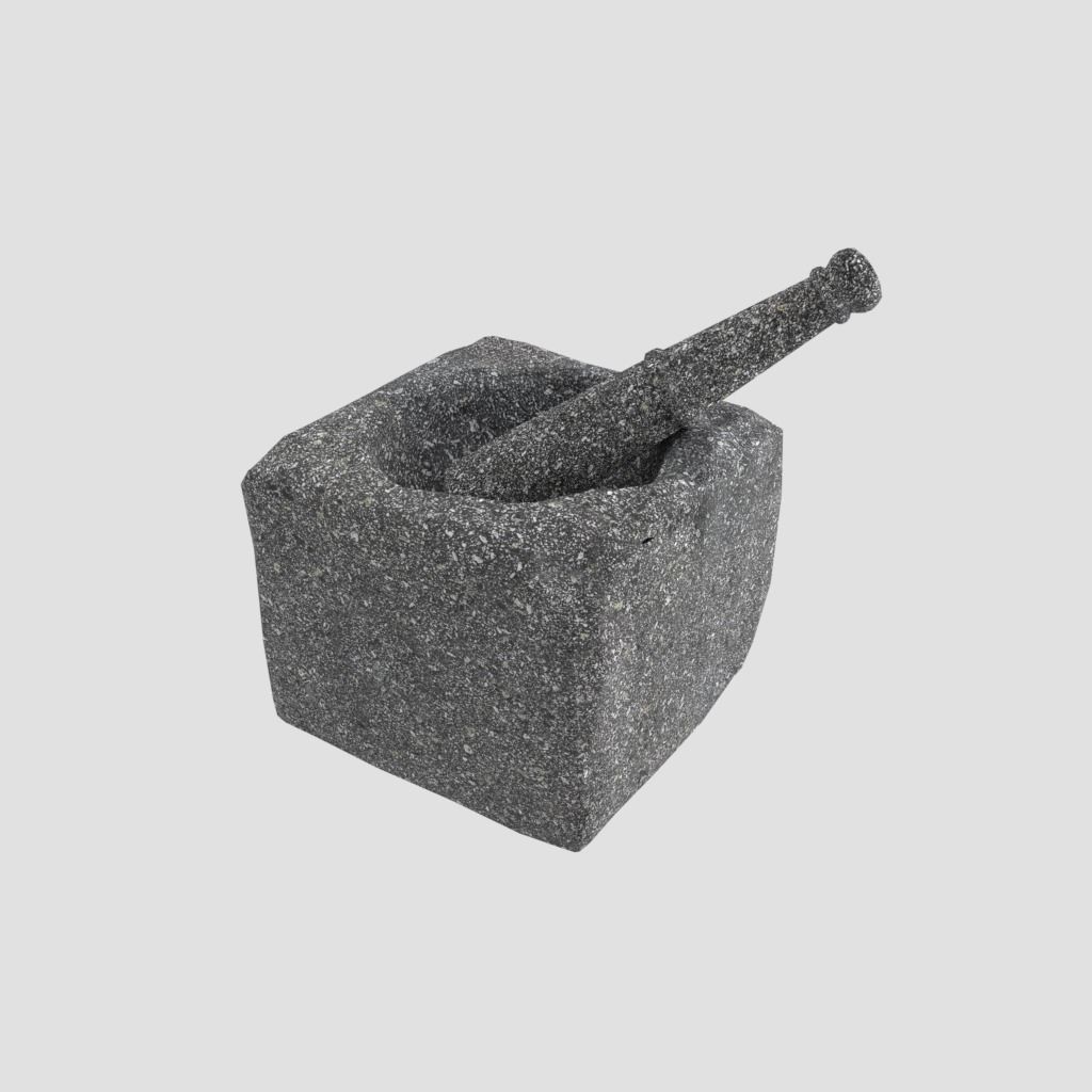 Traditional Rice Stone Pounder - Lumpang Batu Low-poly 3D model_4