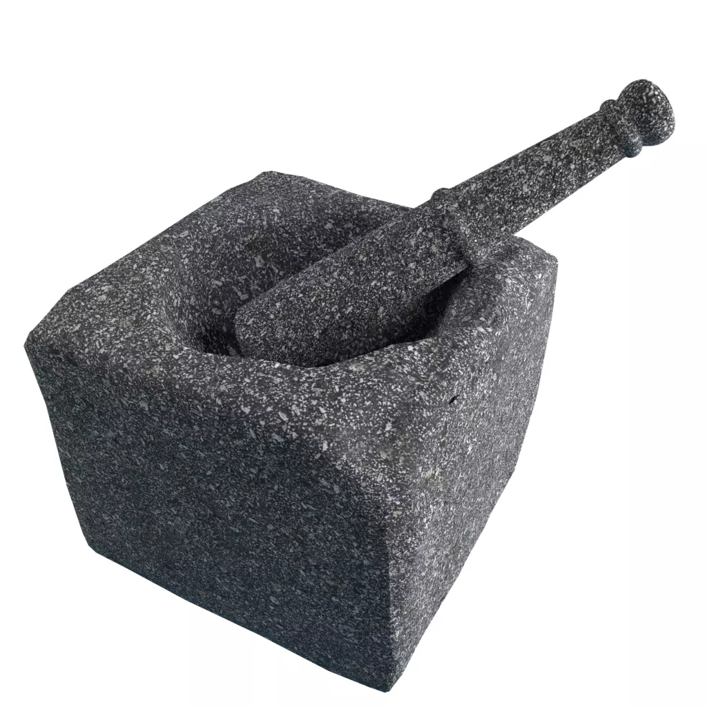 Traditional Rice Stone Pounder - Lumpang Batu Low-poly 3D model_0