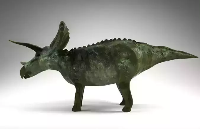 triceratops bronze sculpture of