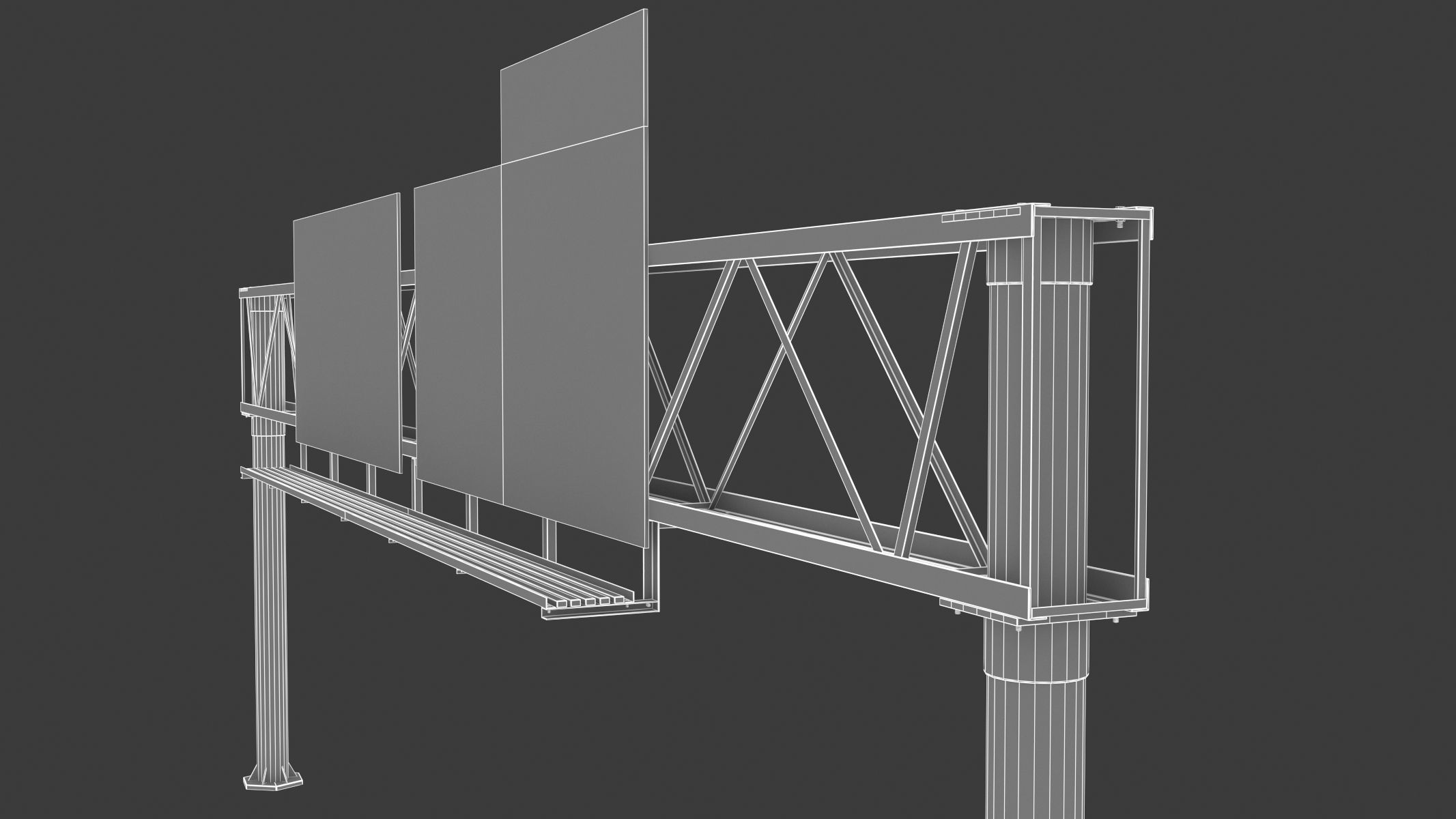 Highway Sign 01 Low-poly 3D model_33