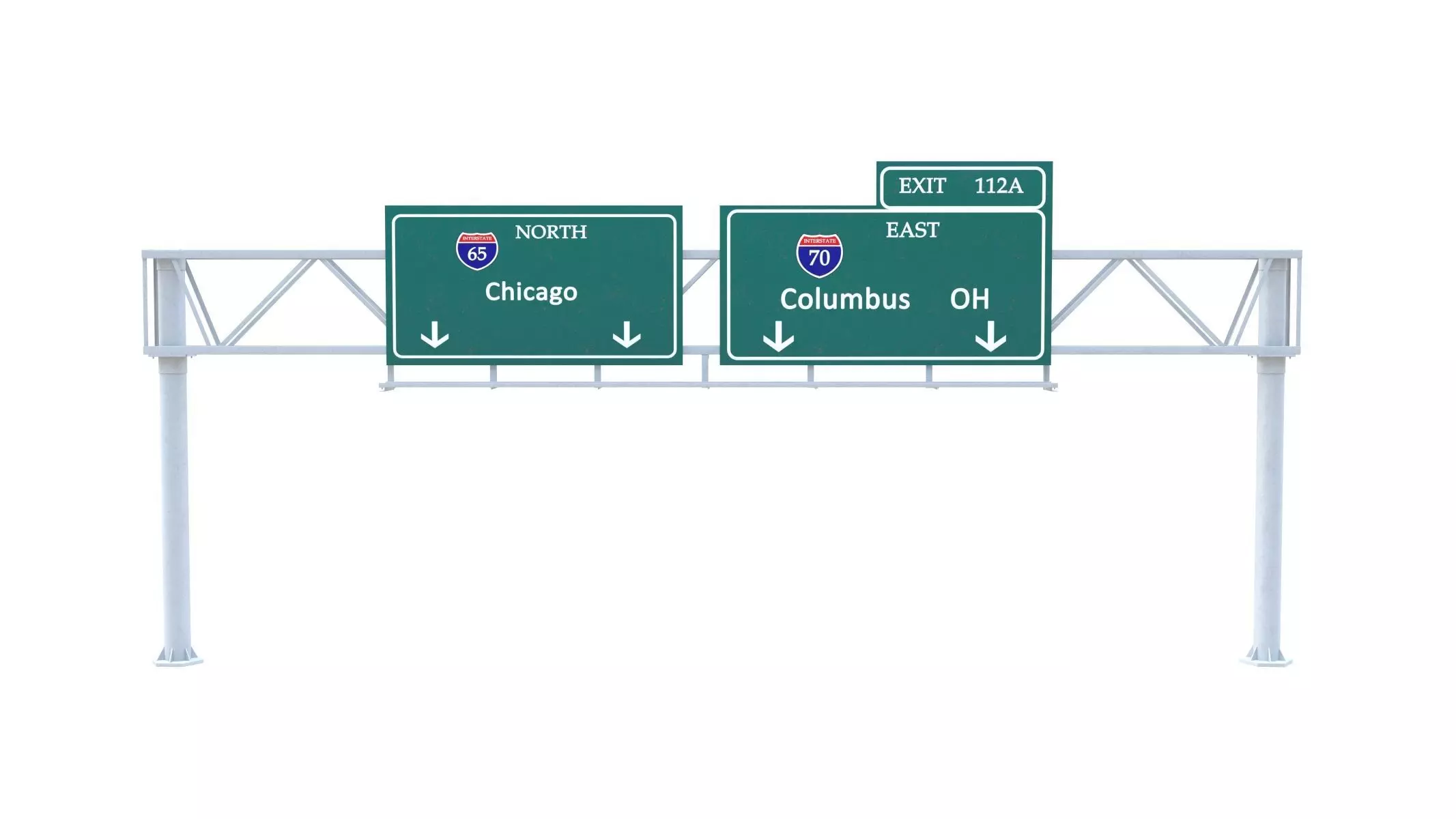 Highway Sign 01 Low-poly 3D model_0