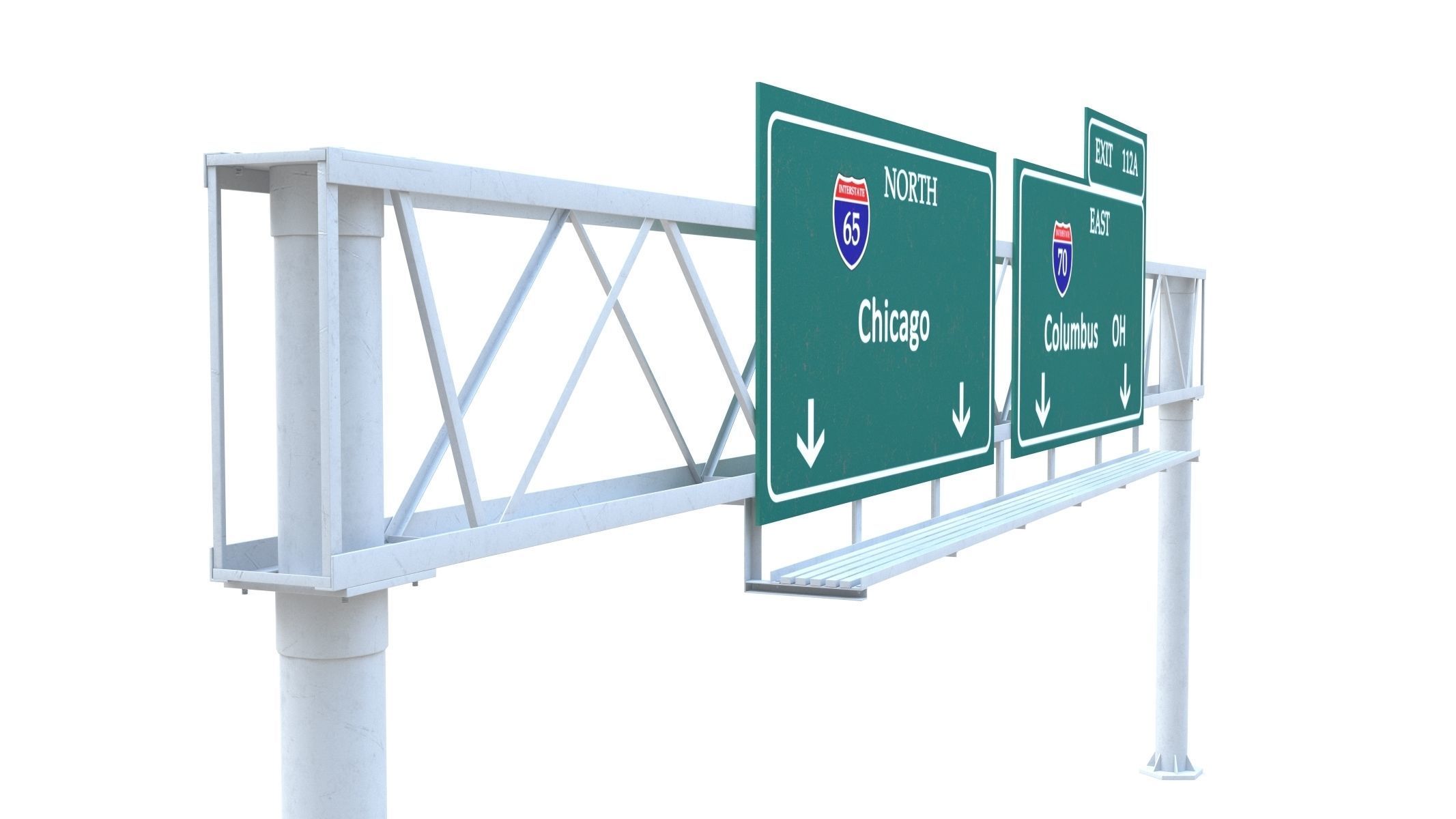 Highway Sign 01 Low-poly 3D model_19