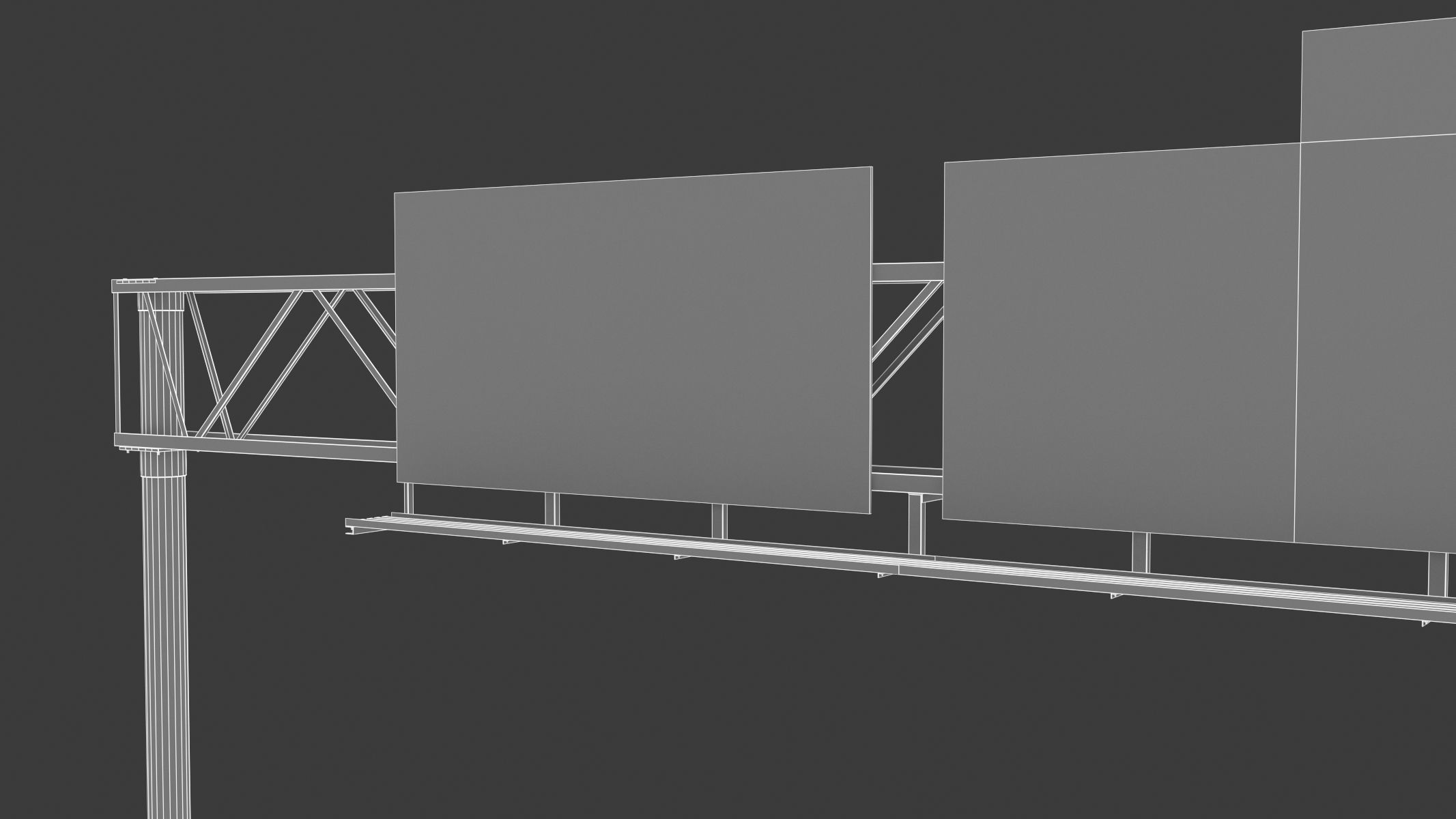 Highway Sign 01 Low-poly 3D model_32