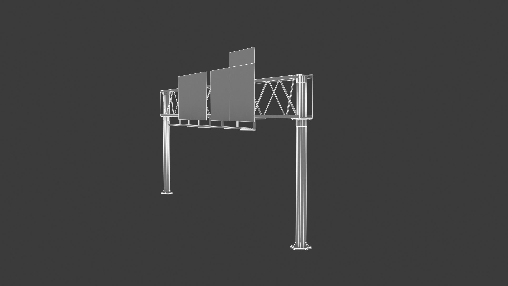 Highway Sign 01 Low-poly 3D model_22