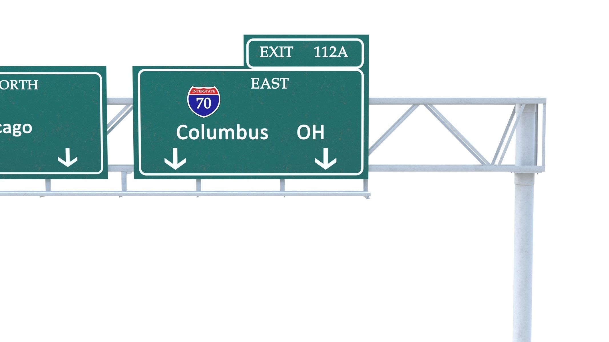 Highway Sign 01 Low-poly 3D model_11