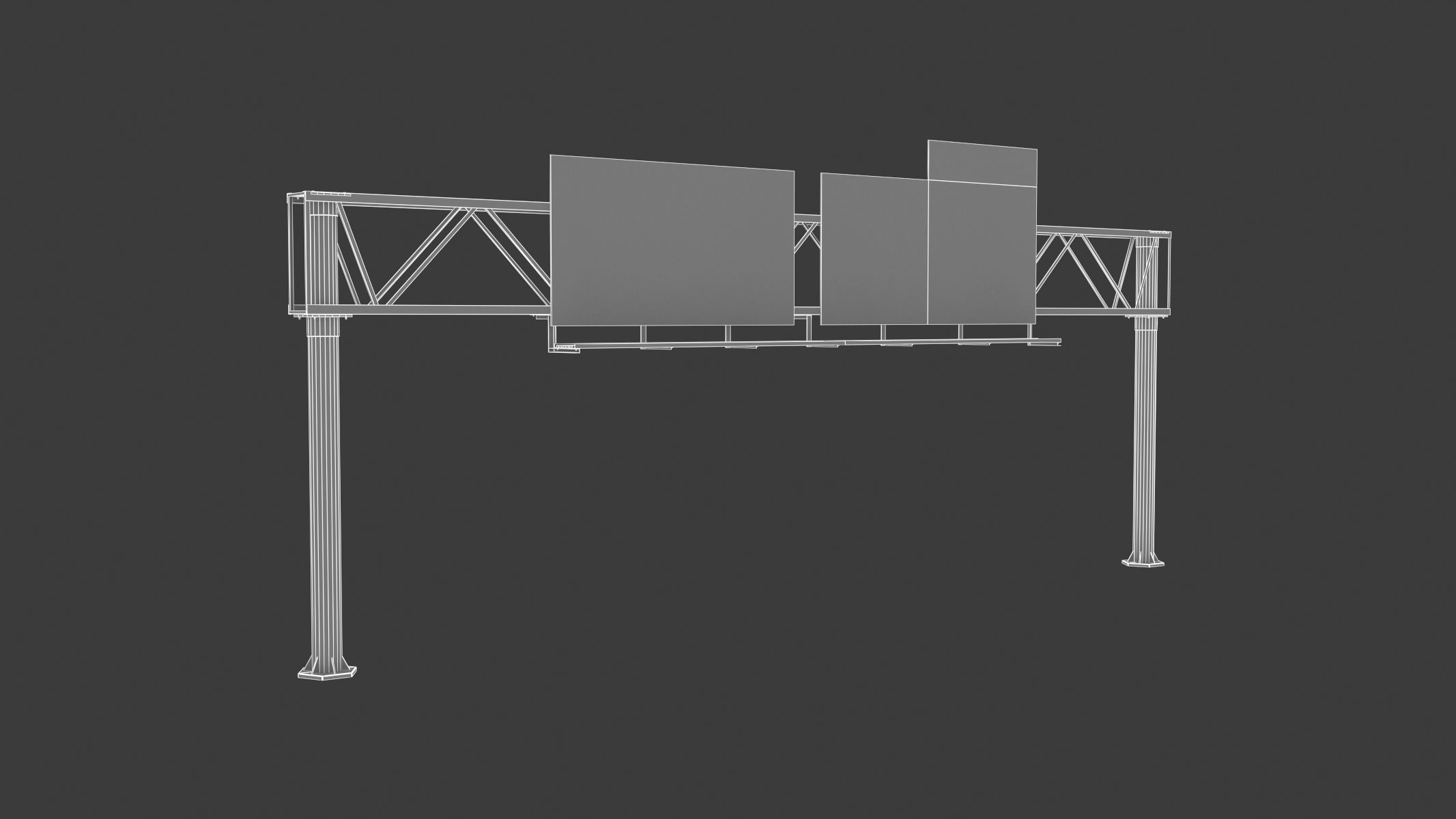 Highway Sign 01 Low-poly 3D model_29