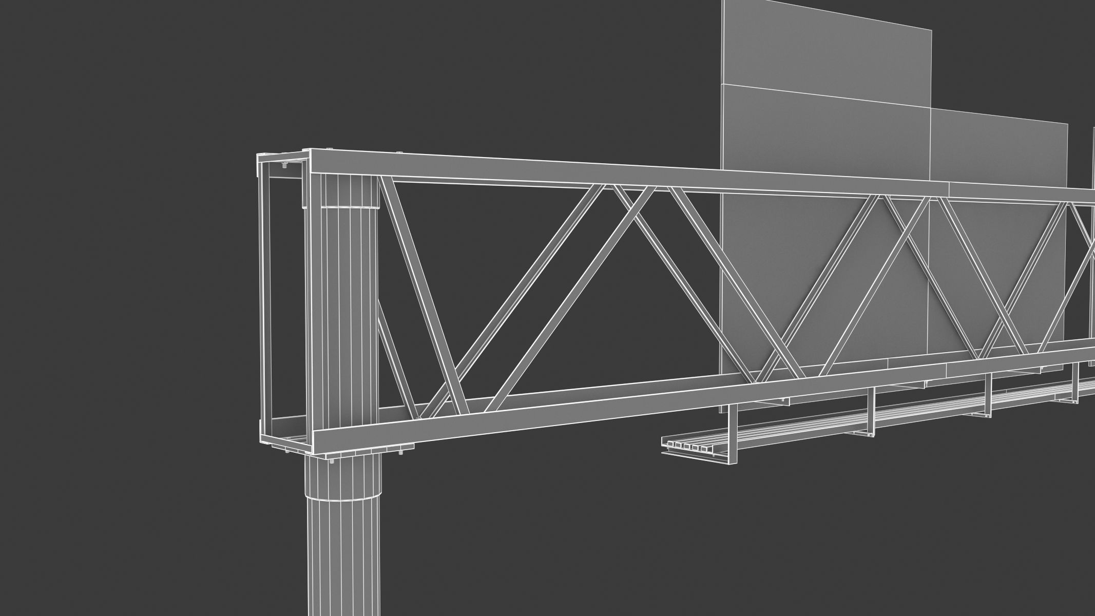 Highway Sign 01 Low-poly 3D model_35