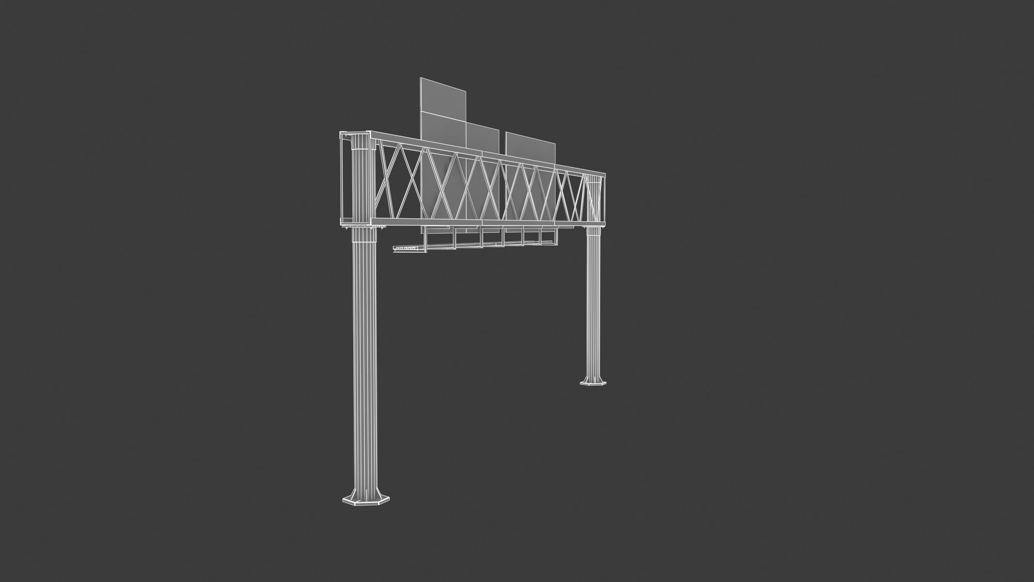 Highway Sign 01 Low-poly 3D model_23
