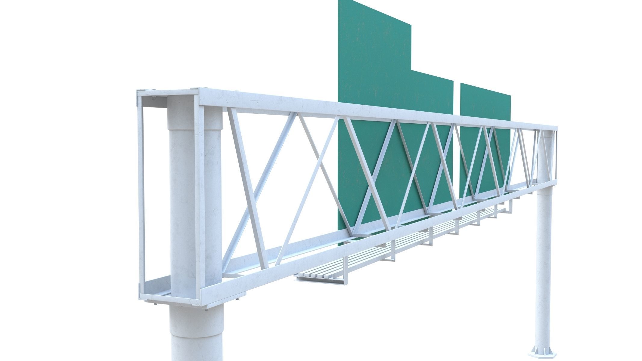 Highway Sign 01 Low-poly 3D model_15