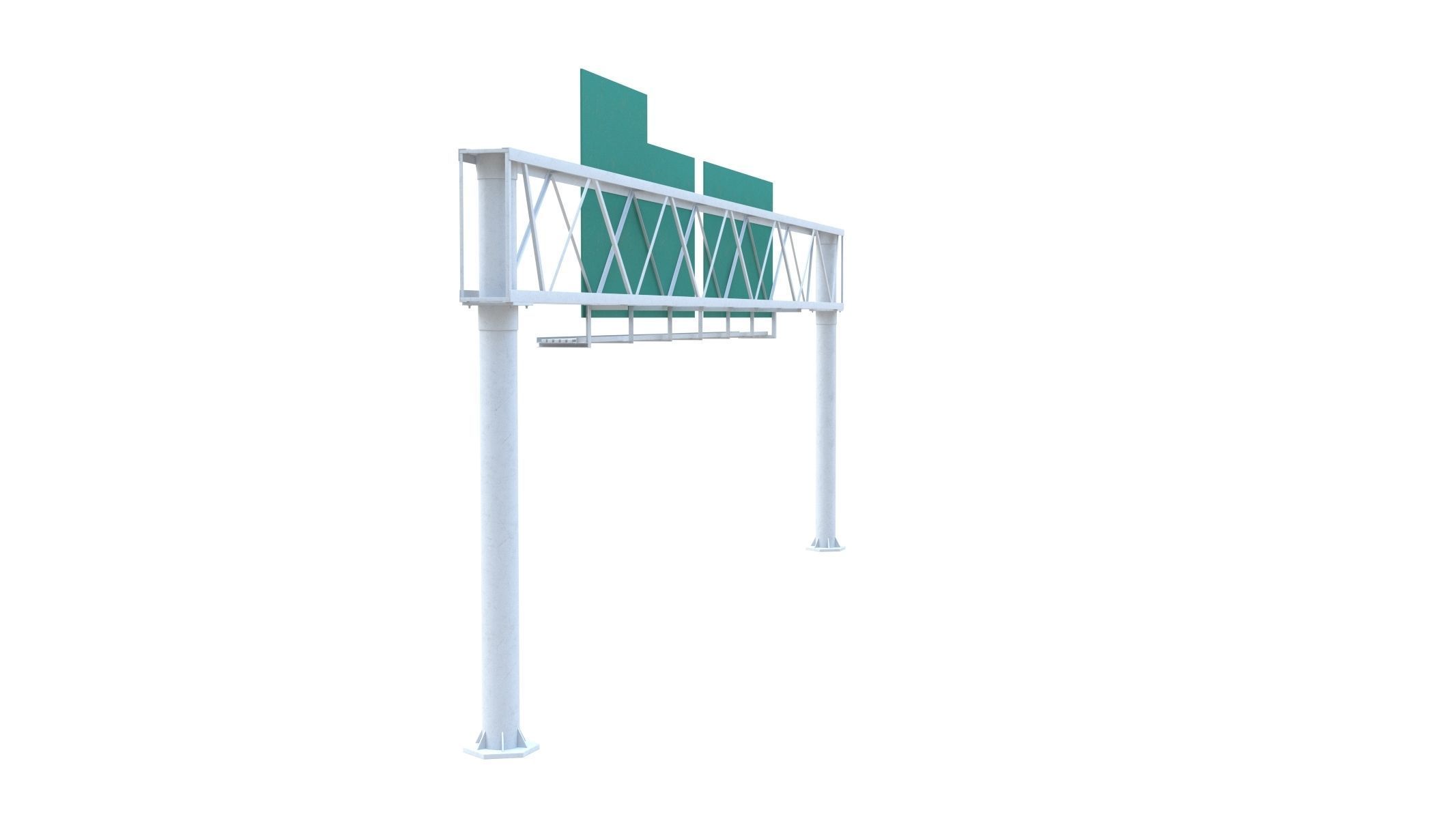 Highway Sign 01 Low-poly 3D model_4