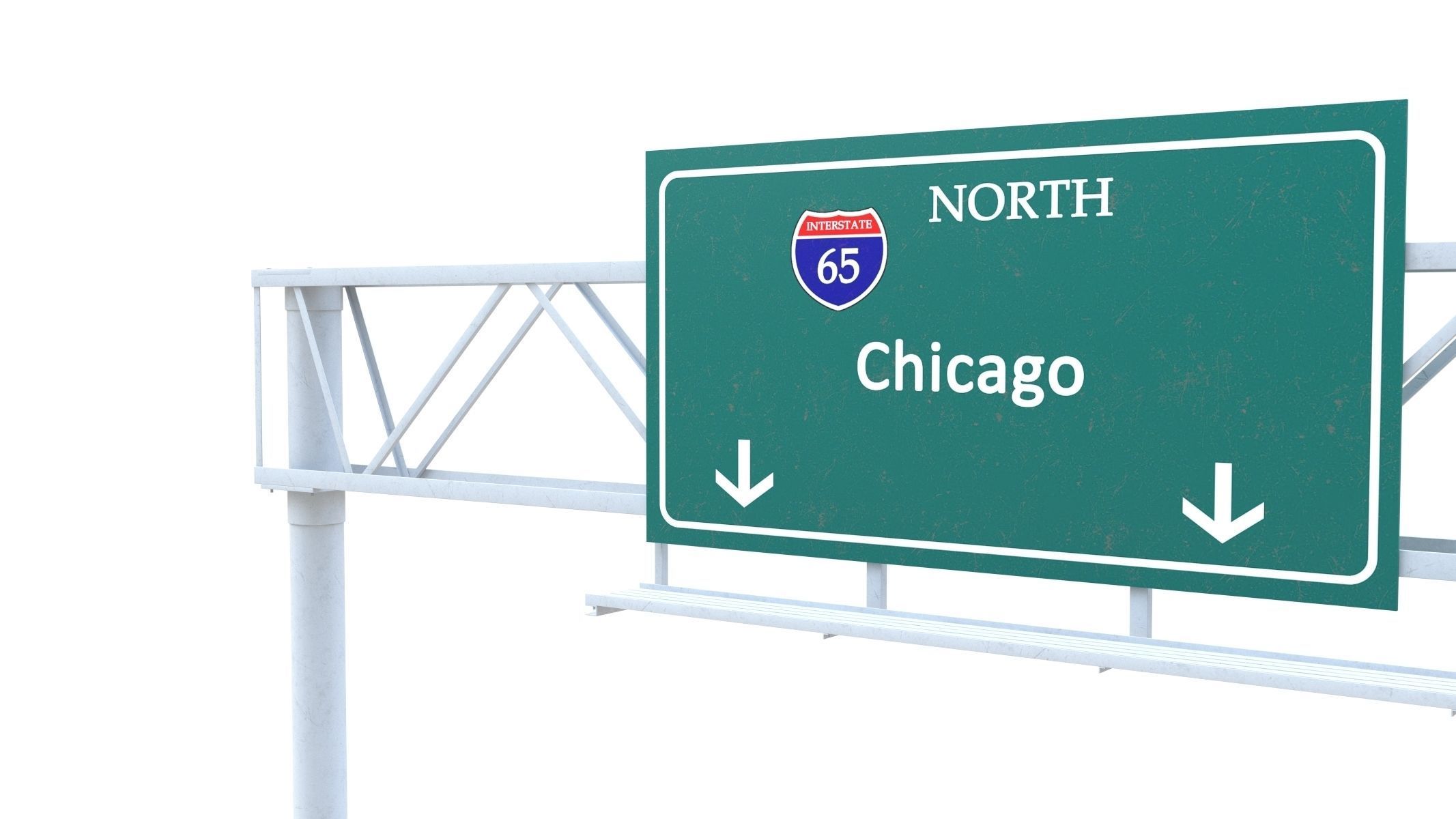 Highway Sign 01 Low-poly 3D model_12