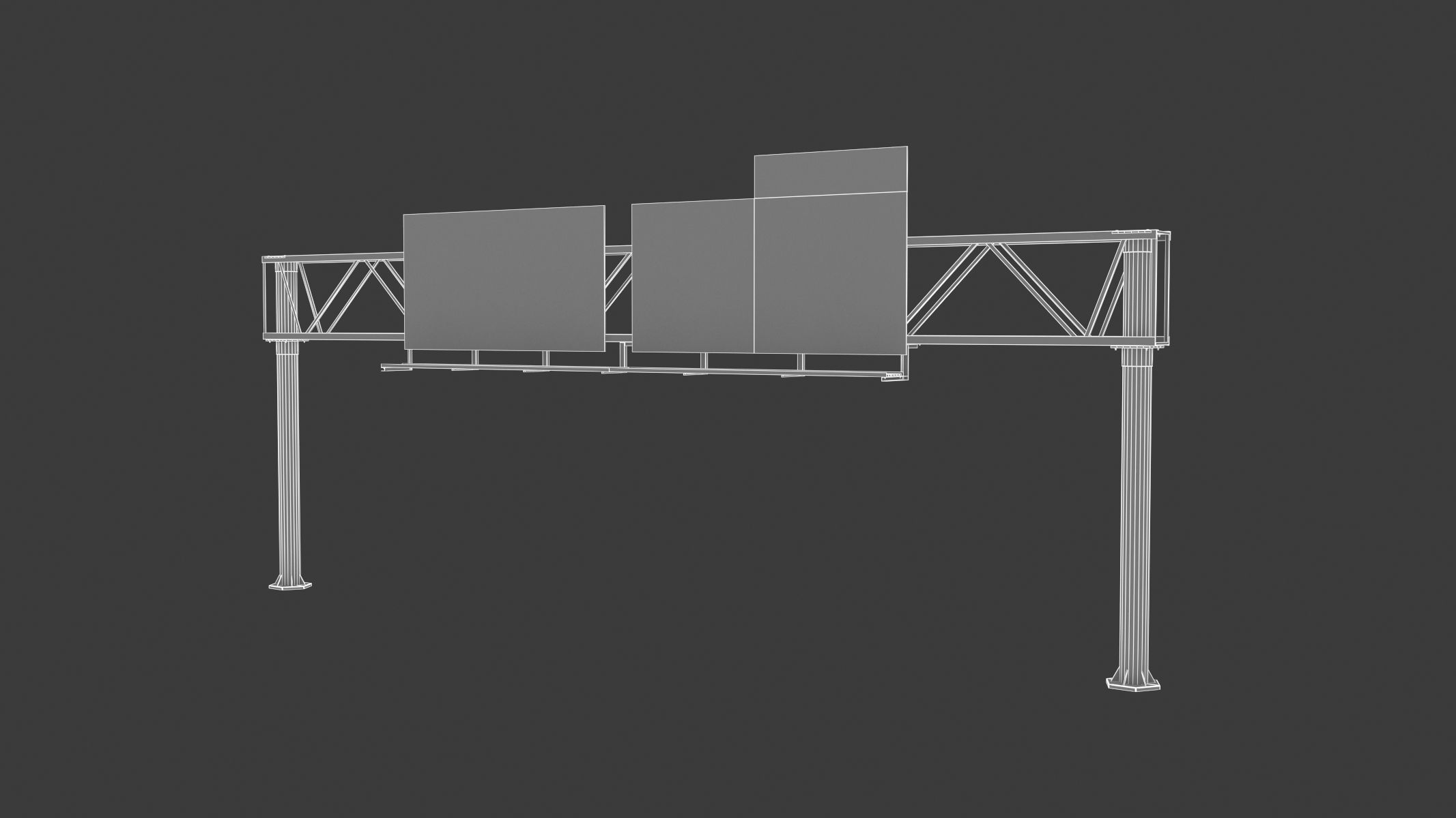 Highway Sign 01 Low-poly 3D model_21